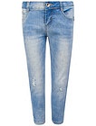 Голубые джинсы с потертостями - 1161509770128