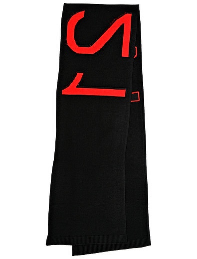 Чёрный шарф с крупным логотипом №21 kids - 1224528180061 - Фото 1