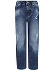 Хлопковые джинсы с потертостями - 1164529380346