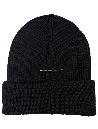 Черная шапка с логотипом MM6 Maison Margiela - 1354528180195 - Фото 4