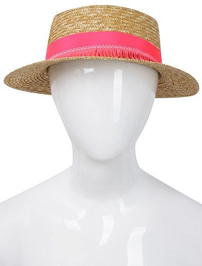 Соломенная шляпа с контрастной лентой Il Trenino - 1174509170041 - Фото 8