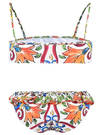 Купальник с принтом "майолика" и сумочкой для хранения Dolce & Gabbana - 0882509871554 - Фото 4