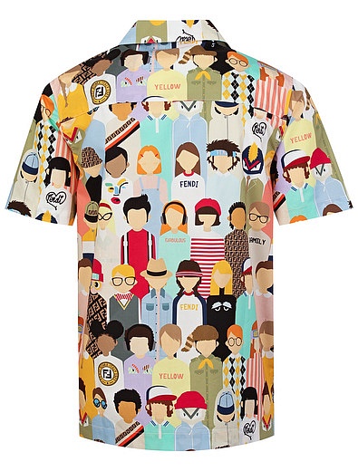 Рубашка с принтом дети Fendi - 1012519970018 - Фото 4