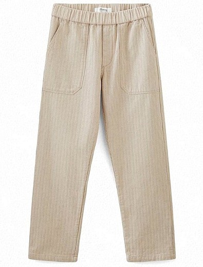 Бежевые брюки с эластичным поясом Bonpoint - 1084519172747 - Фото 1
