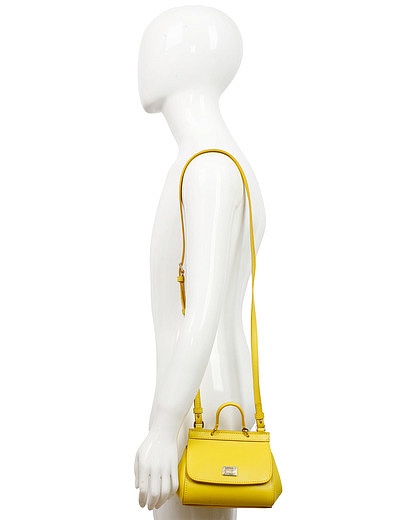 Жёлтая сумка из натуральной кожи Dolce & Gabbana - 1204508270166 - Фото 2