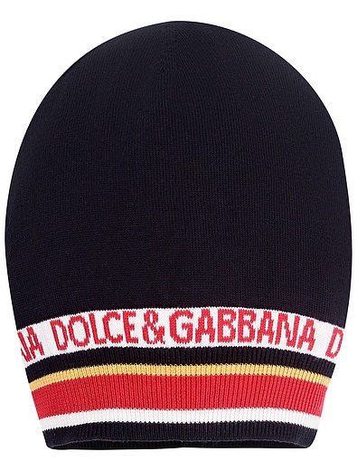 Шапка с принтом логотипа Dolce & Gabbana - 1351419980094 - Фото 1