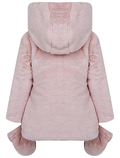 двусторонняя розовая куртка с варежками в комплекте Lapin House - 1074509180210 - Фото 3