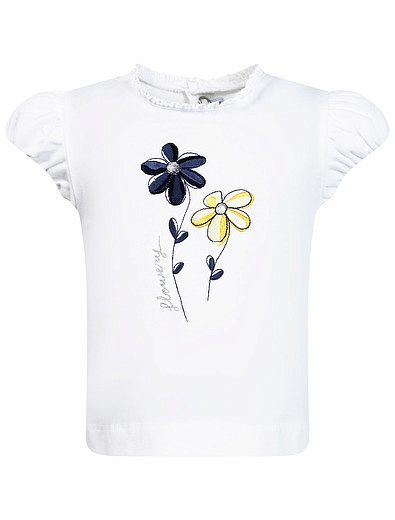 Комплект из футболки и шорт с цветочками Mayoral - 3024509173000 - Фото 4