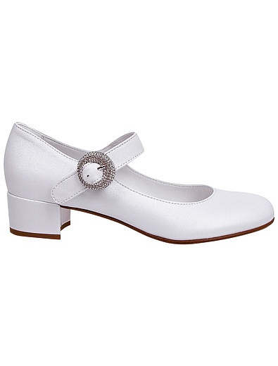 Белые туфли из натуральной кожи с пряжкой Missouri - 2014509170674 - Фото 2