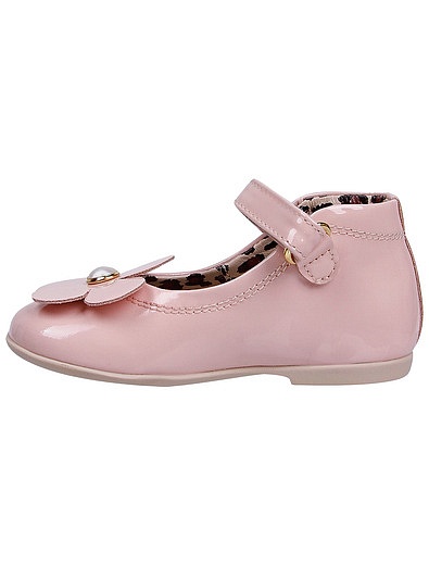 Розовые лакированные туфли с цветочком Florens - 2014509081604 - Фото 3