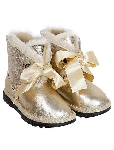Золотые ботинки с лентами Florens - 2030109980062 - Фото 1