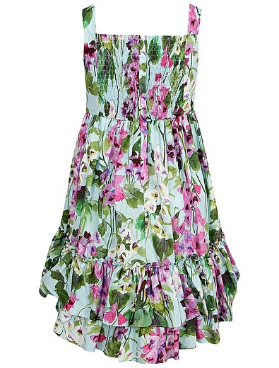 Платье с цветочным принтом и широкой оборкой Dolce & Gabbana - 1054609272046 - Фото 2
