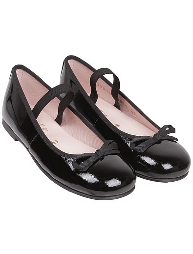 Черные лаковые туфли с бантиком PRETTY BALLERINAS - 2011109980054 - Фото 1