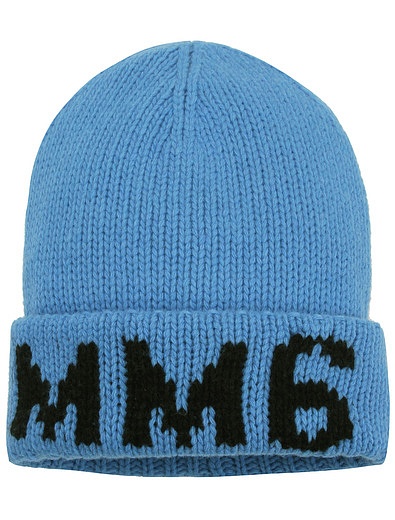 Синяя шапка с логотипом MM6 Maison Margiela - 1354528280314 - Фото 1