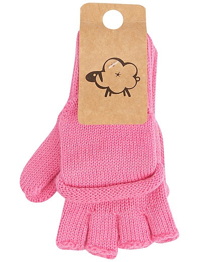 Розовые перчатки без пальцев WOOL & COTTON - 1194509180550 - Фото 1