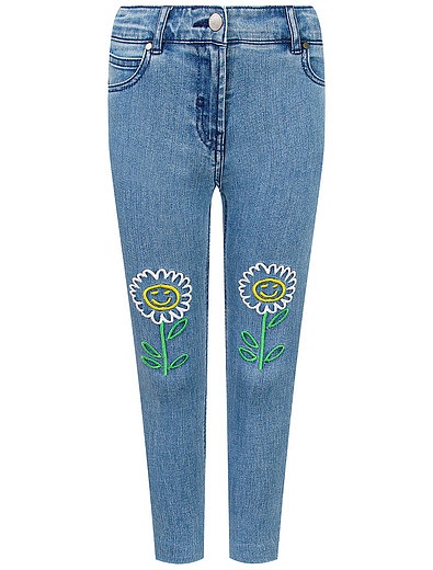 Голубые джинсы с вышивкой цветы Stella McCartney - 1164509181918 - Фото 1
