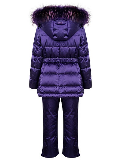 Фиолетовый утепленный комплект из куртки и полукомбинезона Manudieci - 6123309981000 - Фото 2