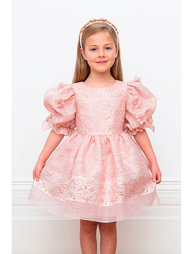 Розовое платье с металлизированным волокном David Charles - 1054509086149 - Фото 3