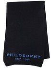 Черный шарф с логотипом из страз - 1224508280088