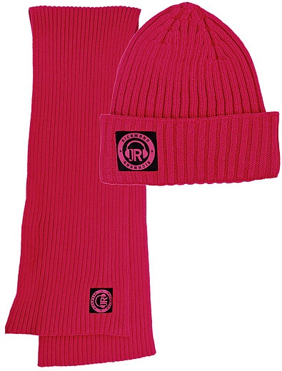 Розовый комплект из шапки и шарфа JOHN RICHMOND - 3004508180131 - Фото 1