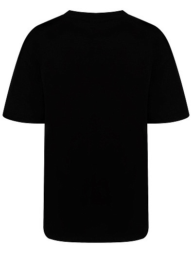 Черная футболка из хлопка с принтом GCDS mini - 1134509172766 - Фото 2