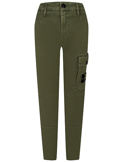 Зеленые брюки с накладным карманом Stone Island - 1084519086303 - Фото 1