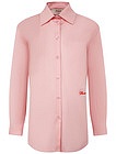 Розовая блуза с нагрудным карманом - 1034509372787