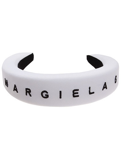 Белый ободок с принтом логотипа MM6 Maison Margiela - 5144508280306 - Фото 1