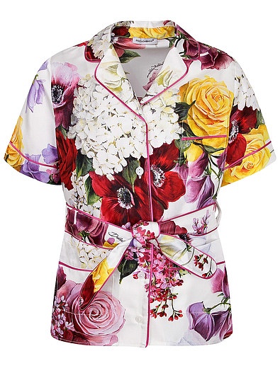 Блуза с цветочным принтом Dolce & Gabbana - 1033909970012 - Фото 1