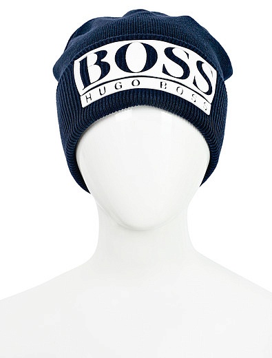 Синяя шапка с логотипом HUGO BOSS - 1354519180999 - Фото 2