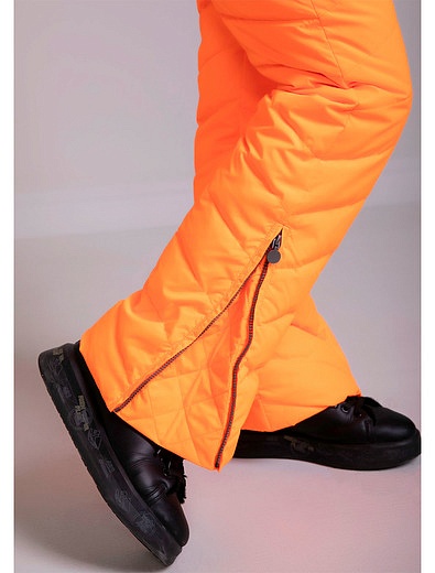 Оранжевые стеганые утепленные брюки NAUMI - 1604509181612 - Фото 5