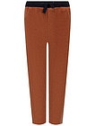 Вельветовые брюки коричневые на кулиске - 1084519286338