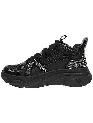Черные кроссовки с текстильными вставками Florens - 2104509080445 - Фото 3