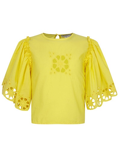 Жёлтая ажурная блуза Stella McCartney - 1034509271851 - Фото 1