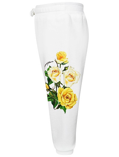 Спортивные брюки с желтыми розами Dolce & Gabbana - 4244509411493 - Фото 2