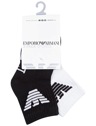 Набор носков из 2 шт. с принтом логотипа EMPORIO ARMANI - 1533019980050 - Фото 1