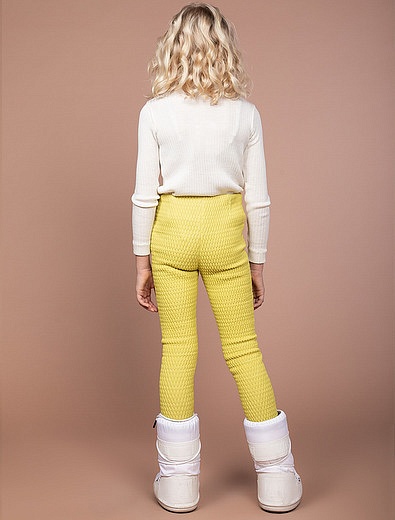 Желтые стеганые утепленные брюки NAUMI - 1602809980010 - Фото 3