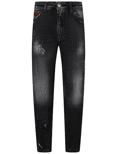 Черные джинсы с потертостями JOHN RICHMOND - 1164519171619 - Фото 1