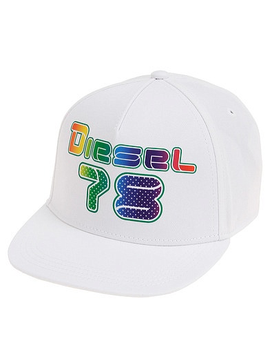 Белая кепка с разноцветным логотипом Diesel - 1184529370130 - Фото 1