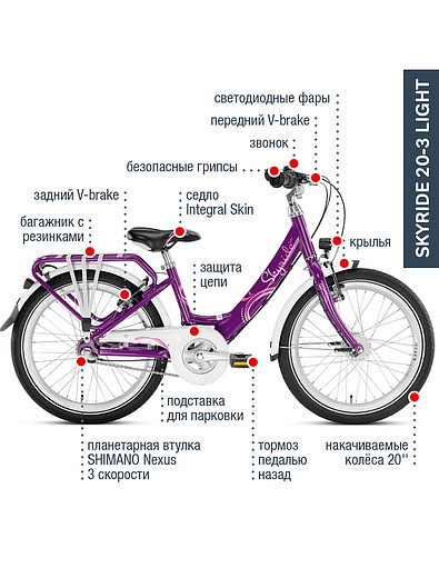 Двухколесный велосипед Puky SKYRIDE 20-3 LIGHT PUKY - 5414508170212 - Фото 6