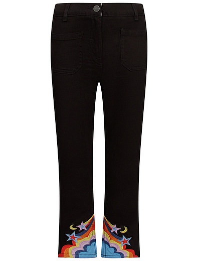 Укороченные расклешенные джинсы с вышивкой Stella McCartney - 1164509283742 - Фото 1