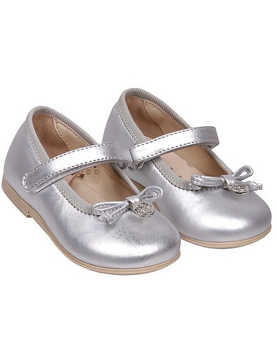 Серебряные туфельки с бантиком Florens - 2014209970246 - Фото 1