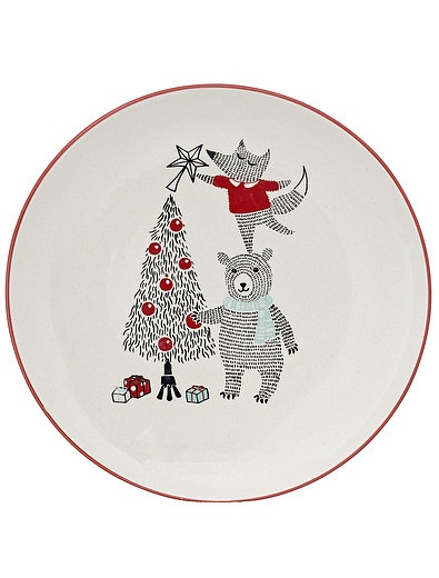 Тарелка с рождественским рисунком Bloomingville - 5564520180130 - Фото 1