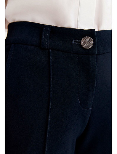 Темно-синие трикотажные зауженные брюки SILVER SPOON - 1084509280018 - Фото 5