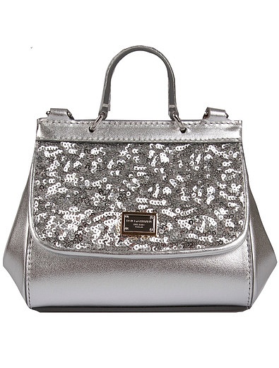 Серебристая сумка с пайетками Dolce & Gabbana - 1204508280233 - Фото 1
