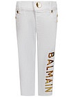 Белые джинсы с золотым логотипом - 1164529370521