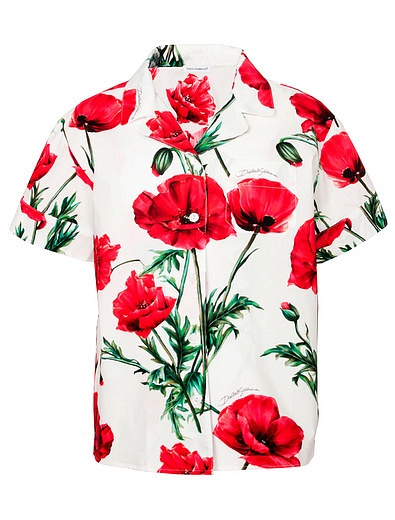 Блуза с принтом маки Dolce & Gabbana - 1034509370615 - Фото 1