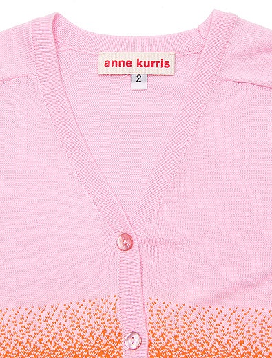 Розовый кардиган с контрастной полосой Anne Kurris - 1262609570011 - Фото 2