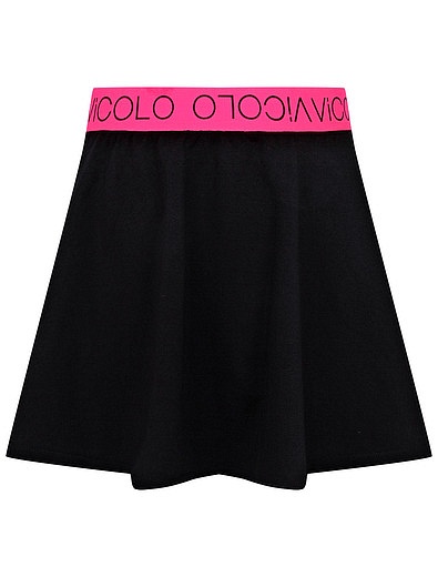 Черная юбка с розовым поясом резинкой Vicolo - 1044509073775 - Фото 1