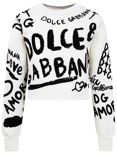 Шерстяной джемпер с принтом граффити Dolce & Gabbana - 1264509181014 - Фото 1